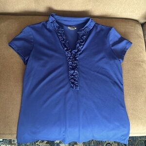 Lilly Pulitzer - Luxletic navy ruffled polo